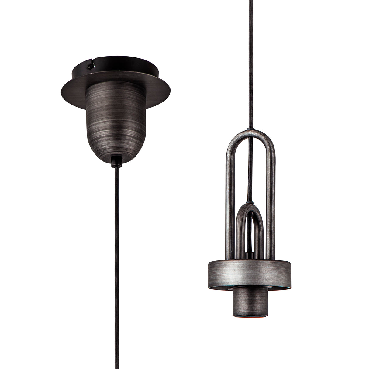 Allardyce Suspension Kit, 1 x E27, Aged Pewter/Matt Black