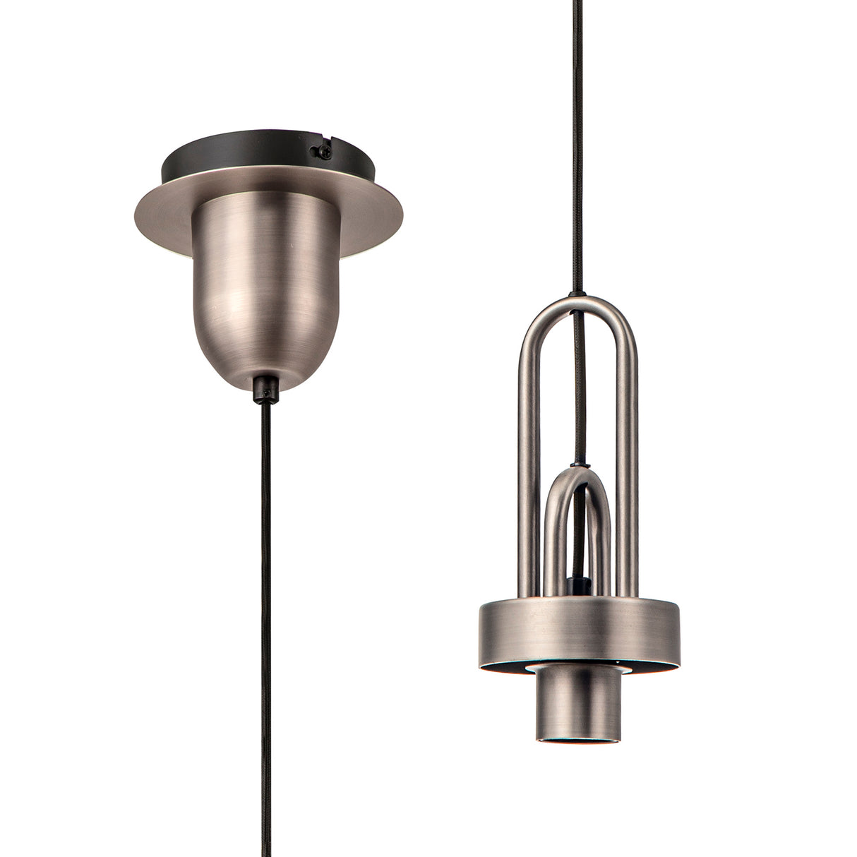 Allardyce Suspension Kit, 1 x E27, Antique Silver/Matt Black