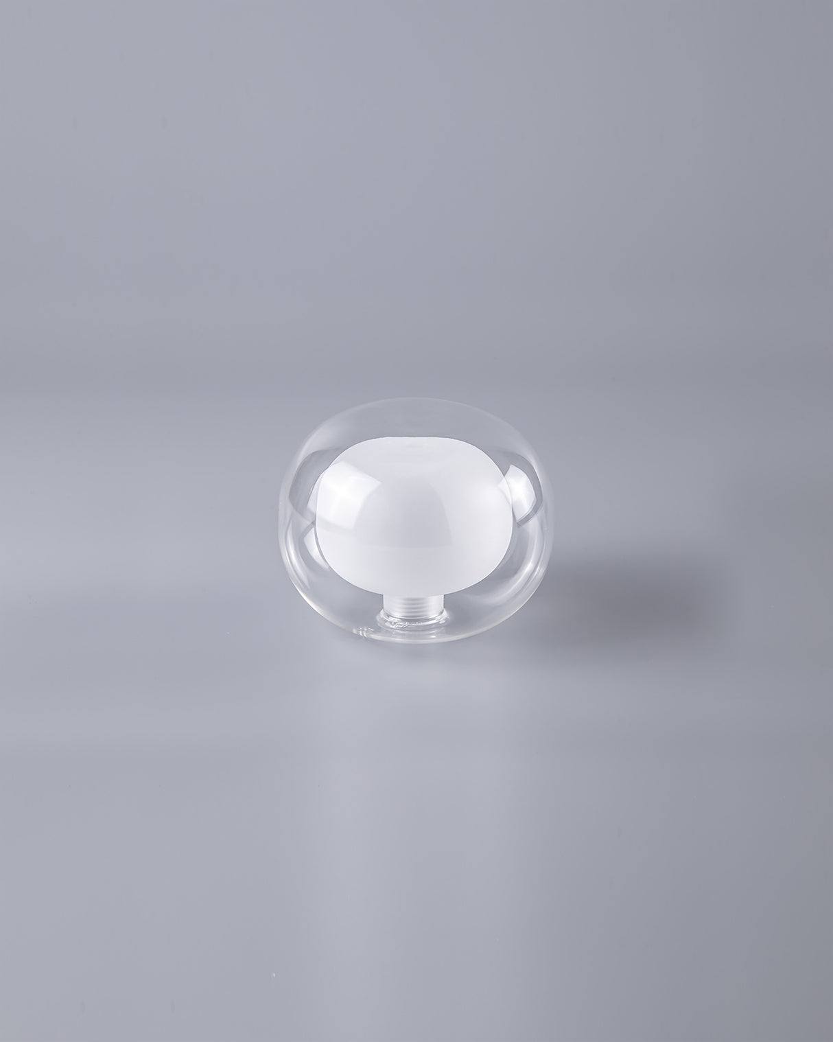 Lathen 120x100mm Flattened Round Clear With Inner Frosted Globe (M) Glass Shade