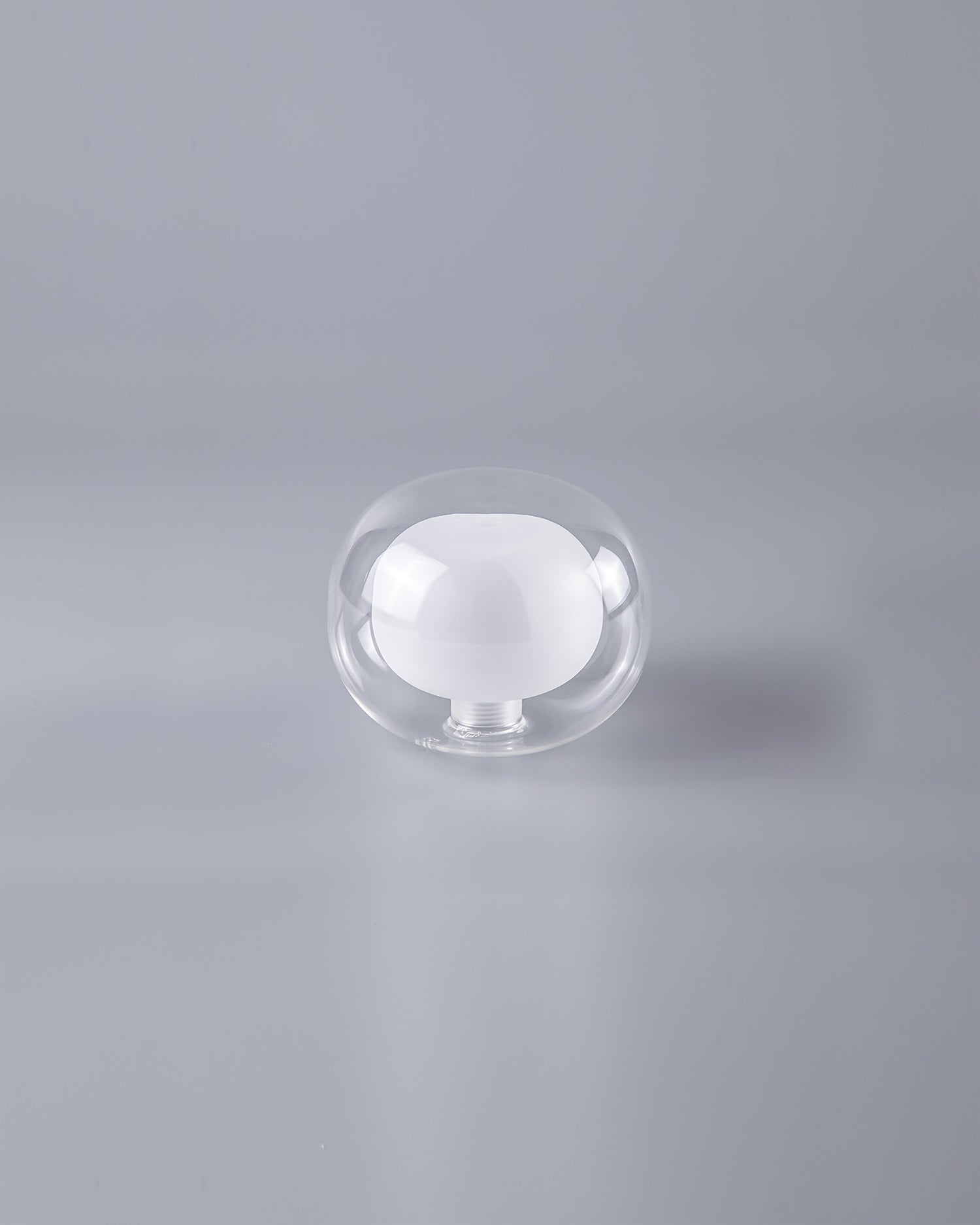 Lathen 120x100mm Flattened Round Clear With Inner Frosted Globe (M) Glass Shade