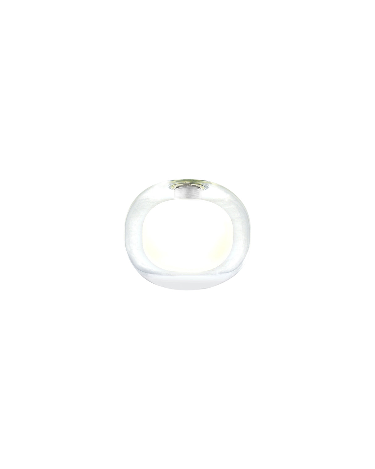 Lathen 120x100mm Flattened Round Clear With Inner Frosted Globe (M) Glass Shade