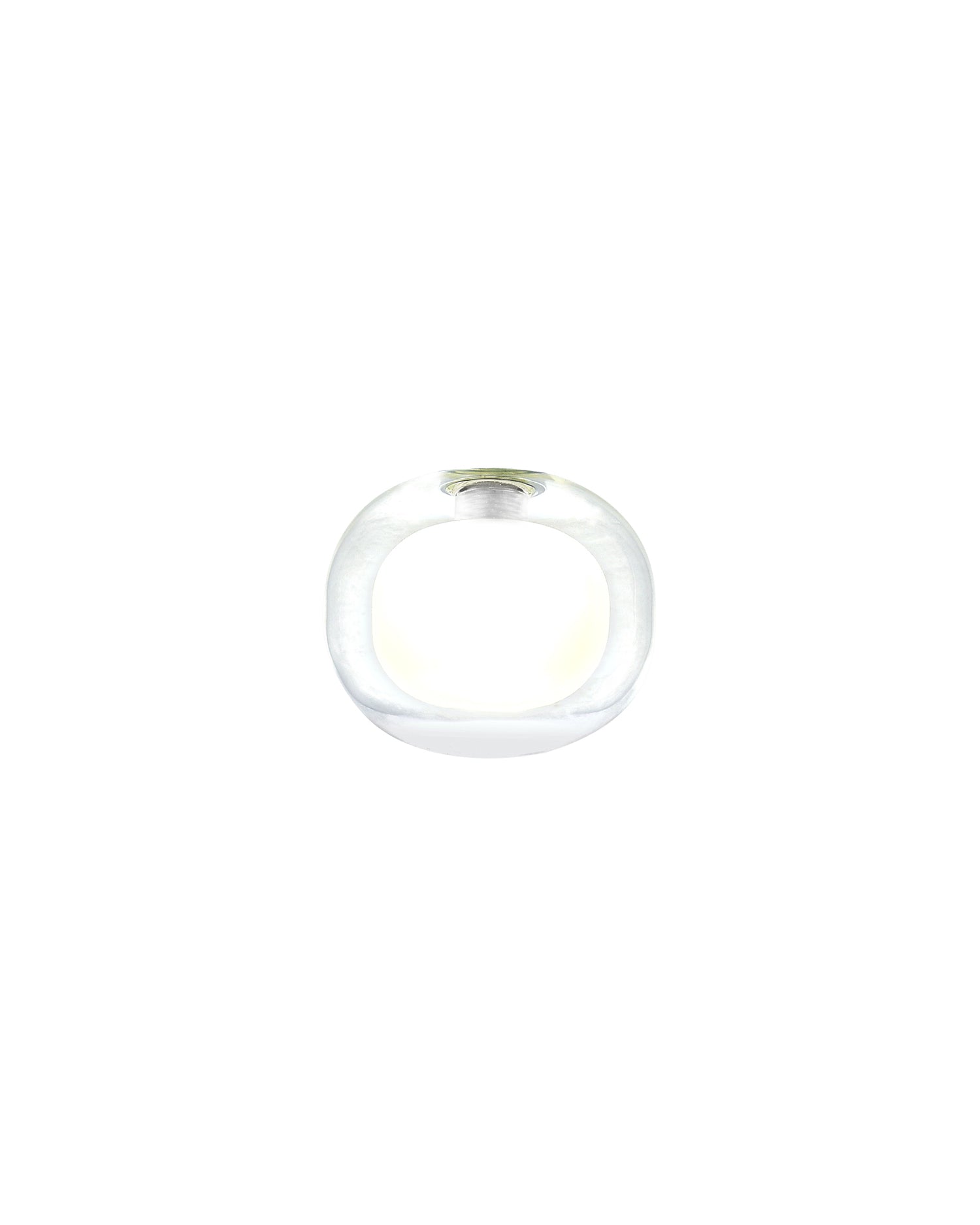 Lathen 120x100mm Flattened Round Clear With Inner Frosted Globe (M) Glass Shade