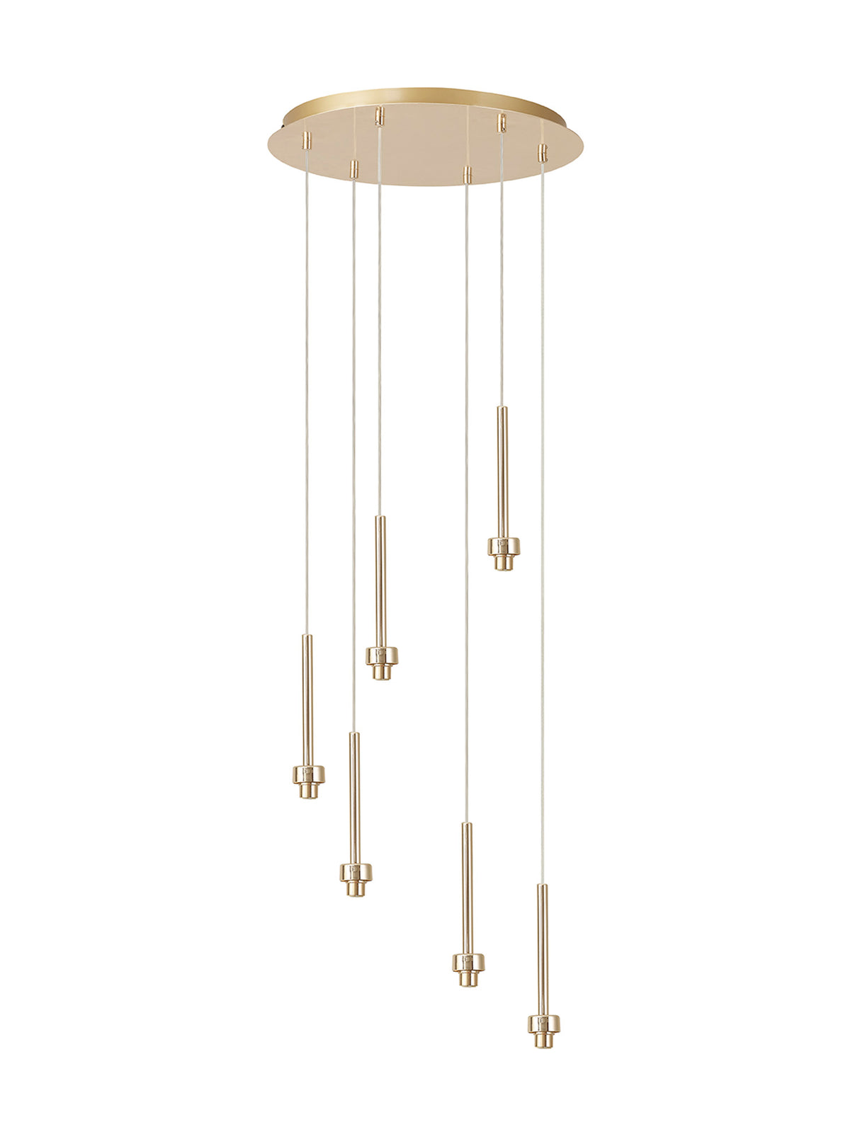 Lathen French Gold 6 Light G9 Universal 2.5m Round Multiple Pendant, Suitable For A Vast Selection Of Glass Shades