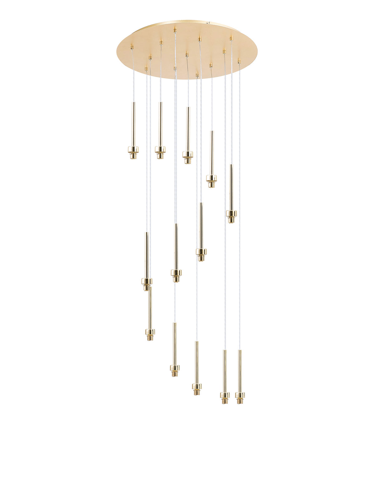 Lathen French Gold 13 Light G9 Universal 2.5m Round Multiple Pendant, Suitable For A Vast Selection Of Glass Shades