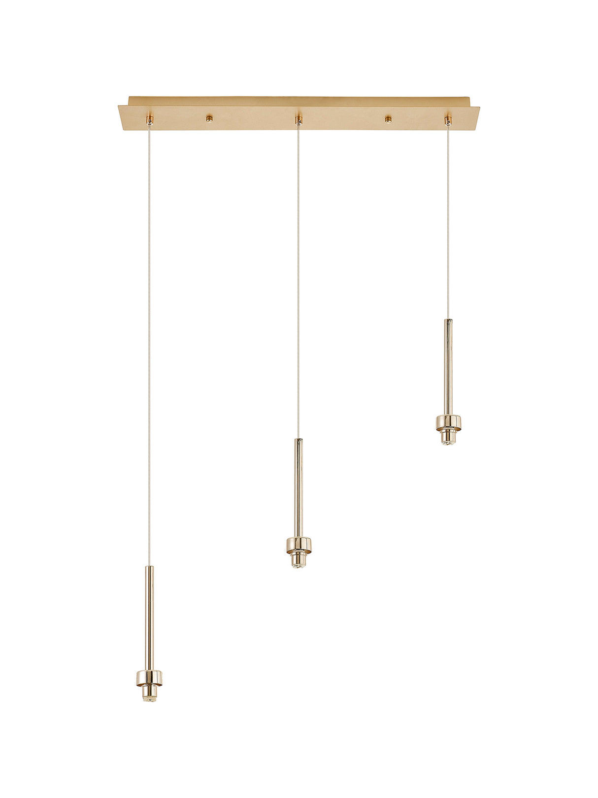 Lathen French Gold 3 Light G9 Universal 2m Linear Pendant, Suitable For A Vast Selection Of Glass Shades