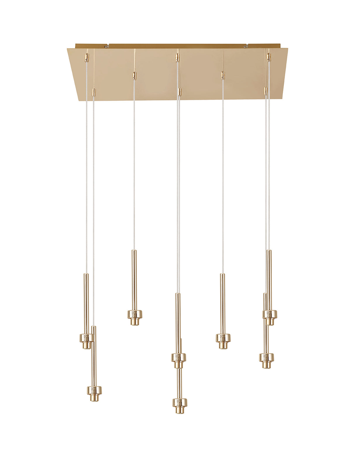 Lathen French Gold 8 Light G9 Universal 2m Rectangle Multiple Pendant, Suitable For A Vast Selection Of Glass Shades