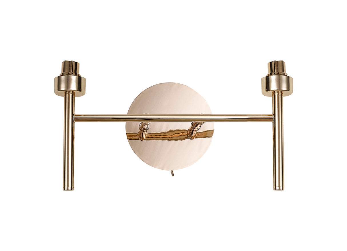 Lathen French Gold 2 Light G9 Universal Switched Wall Lamp, Suitable For A Vast Selection Of Glass Shades