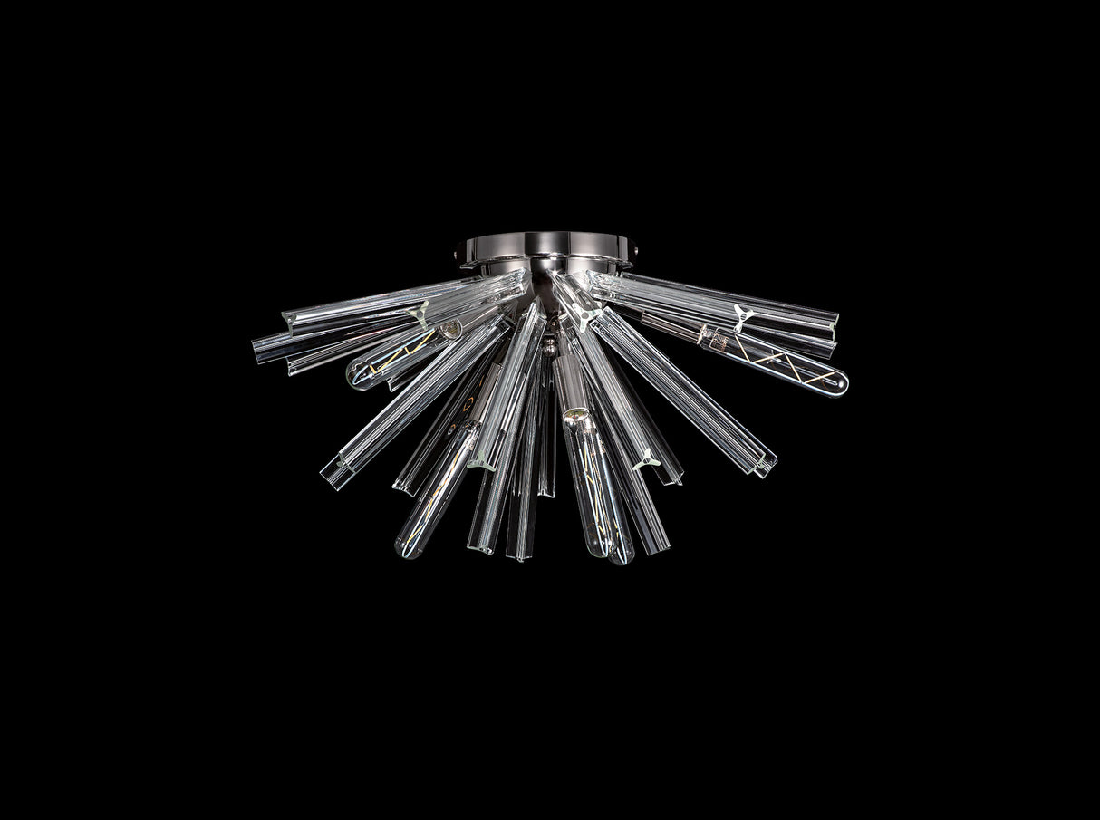 Harris 6 Light E14, Semi Flush Polished Nickel / Clear Glass