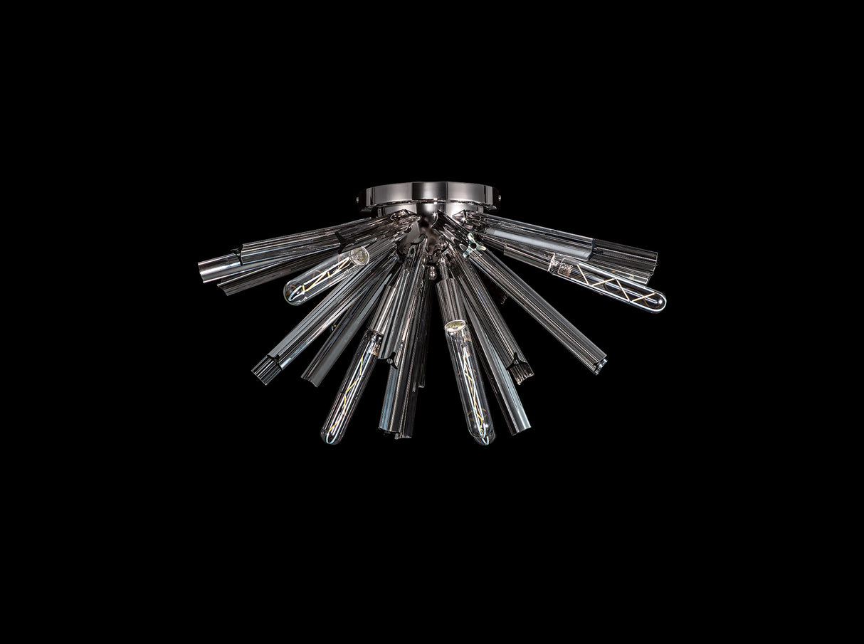 Harris 6 Light E14, Semi Flush Polished Nickel / Smoke Glass