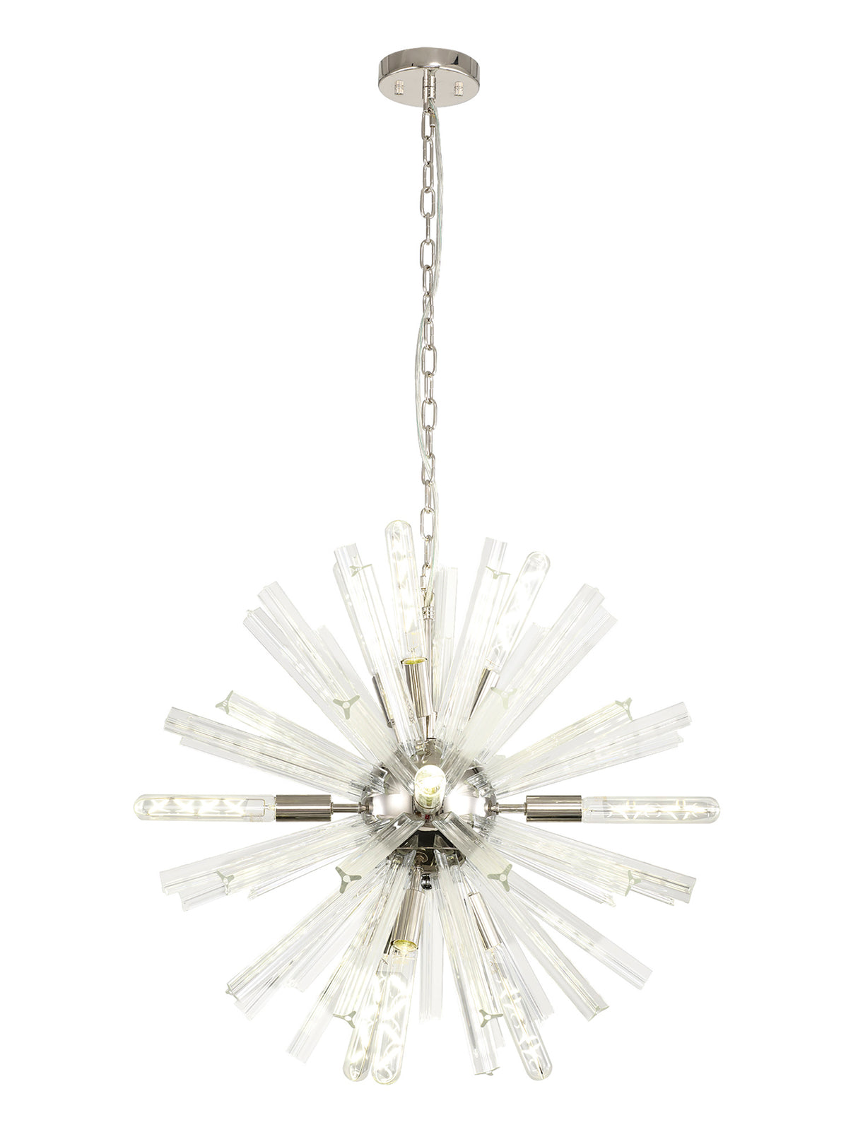 Harris 10 Light E14, Round Pendant Polished Nickel / Clear Glass