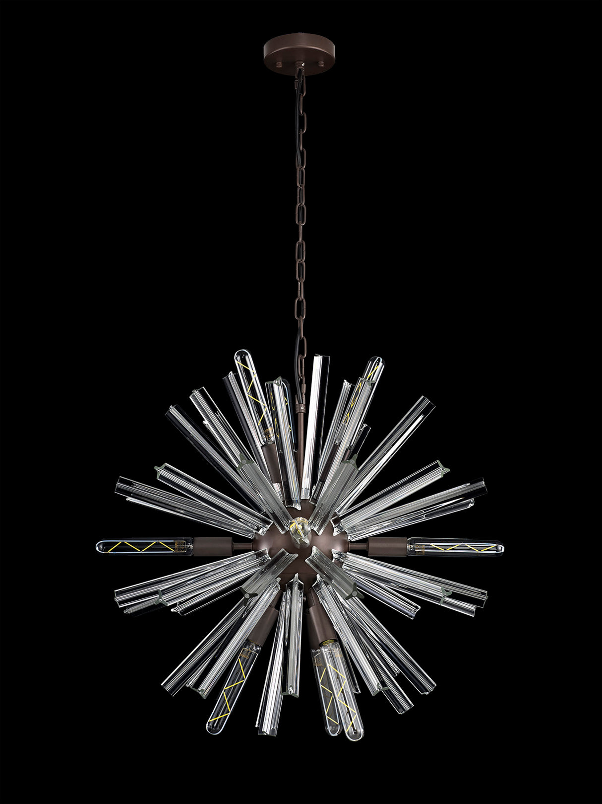 Harris 10 Light E14, Round Pendant Brown Oxide / Clear Glass