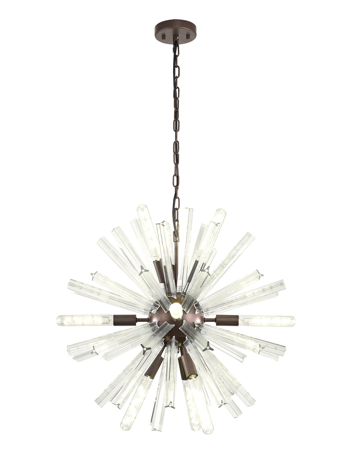 Harris 10 Light E14, Round Pendant Brown Oxide / Clear Glass