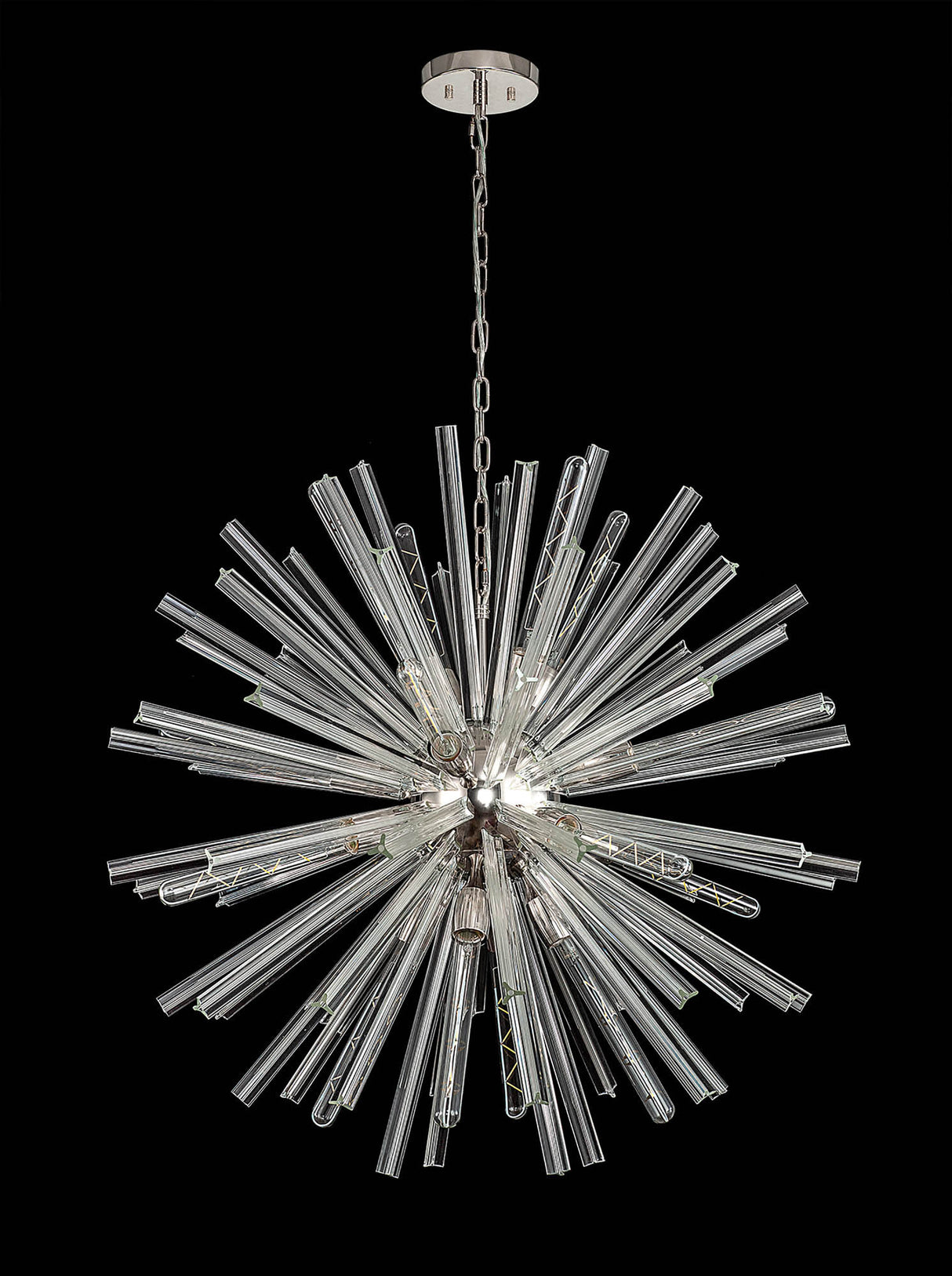 Harris 16 Light E27, Round Pendant Polished Nickel / Clear Glass