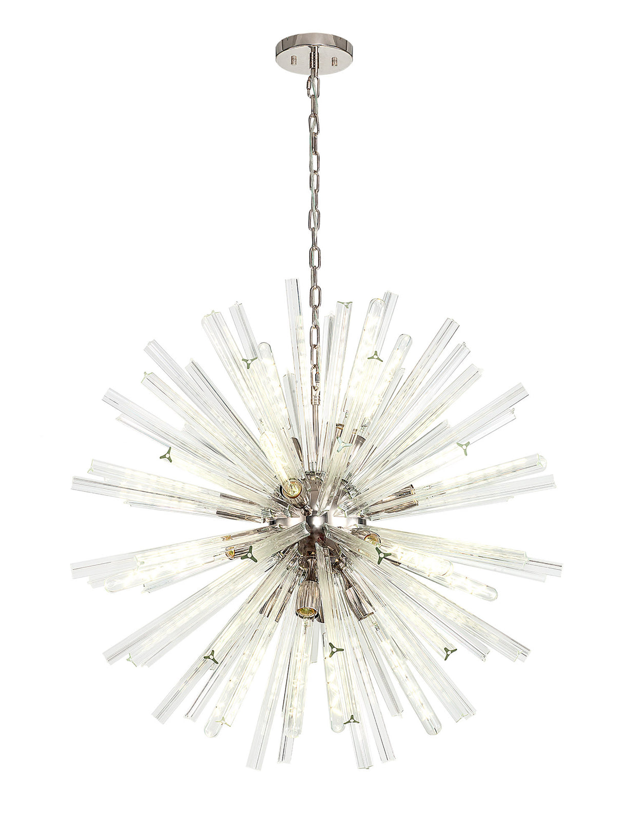 Harris 16 Light E27, Round Pendant Polished Nickel / Clear Glass