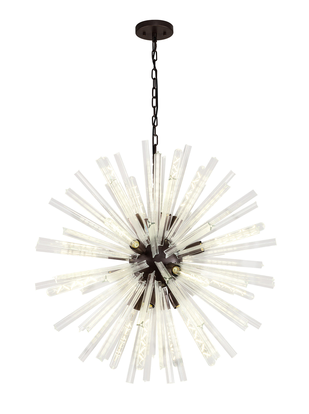 Harris 16 Light E27, Round Pendant Brown Oxide / Clear Glass