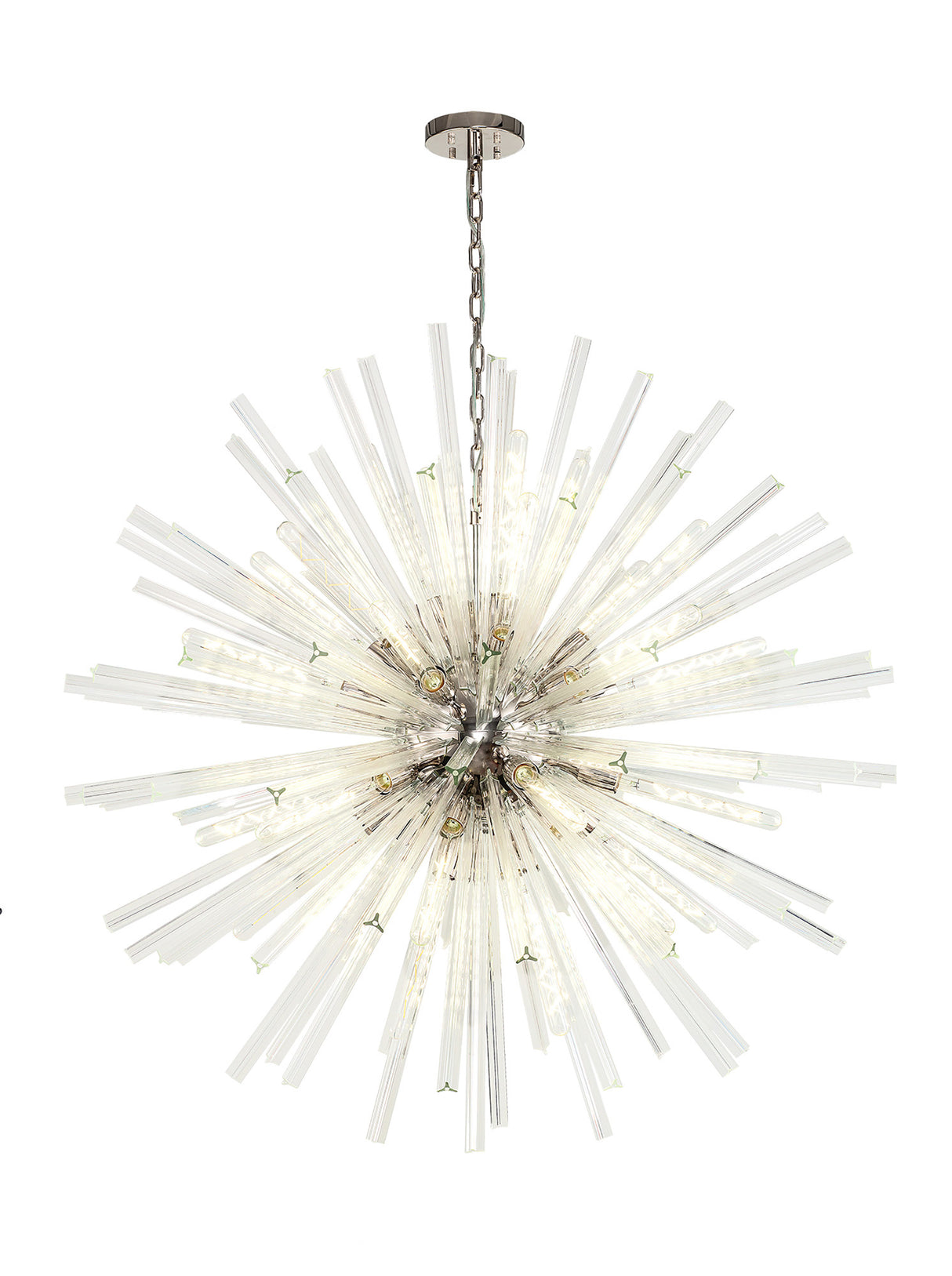 Harris 32 Light E27, Round Pendant Polished Nickel / Clear Glass, Item Weight: 30kg