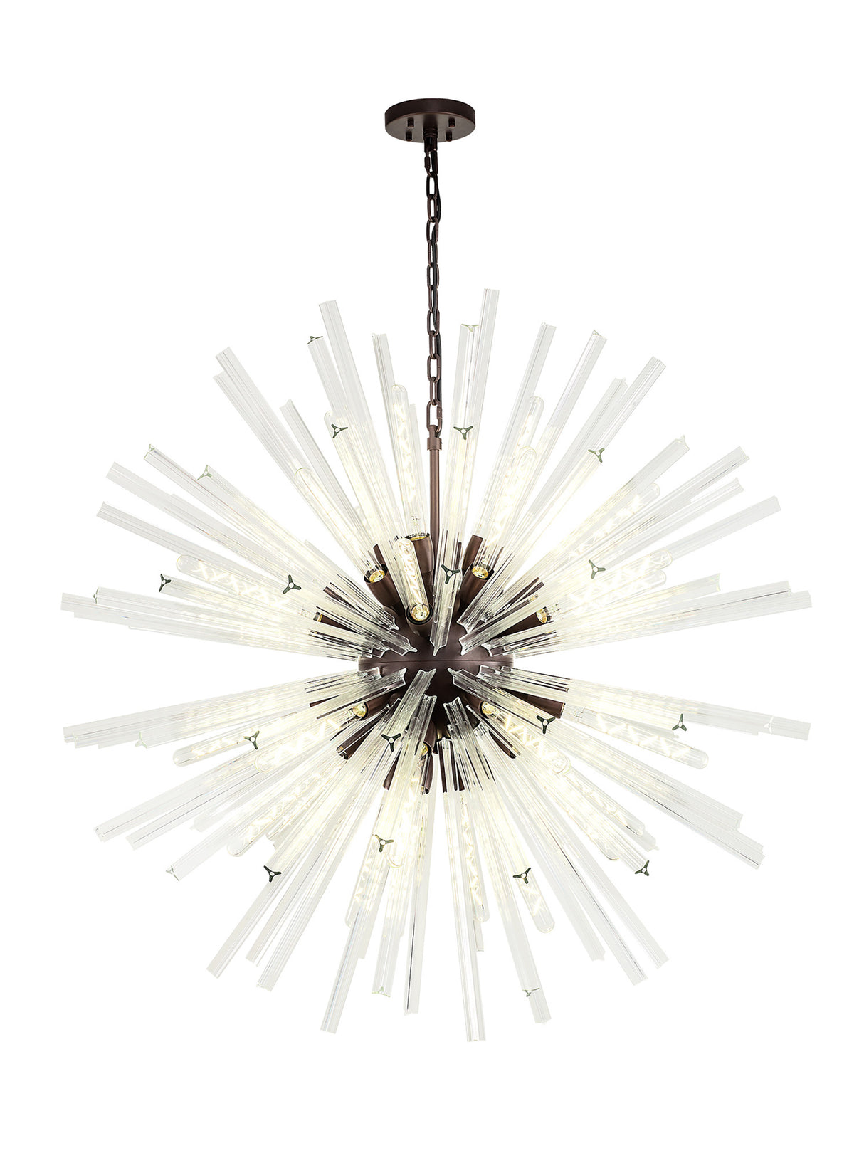 Harris 32 Light E27, Round Pendant Brown Oxide / Clear Glass, Item Weight: 30kg