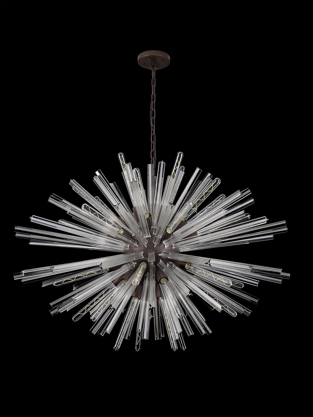 Harris 32 Light E27, Oval Pendant Brown Oxide / Clear Glass, Item Weight: 25kg