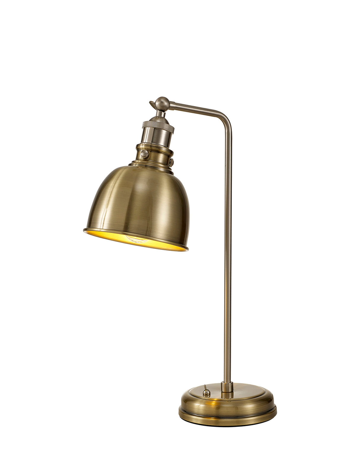 Entwistle Adjustable Table Lamp, 1 x E27, Satin Nickel / Antique Brass / Gold