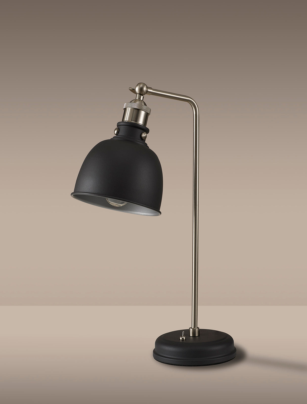 Entwistle Adjustable Table Lamp, 1 x E27, Graphite / Satin Nickel / Silver