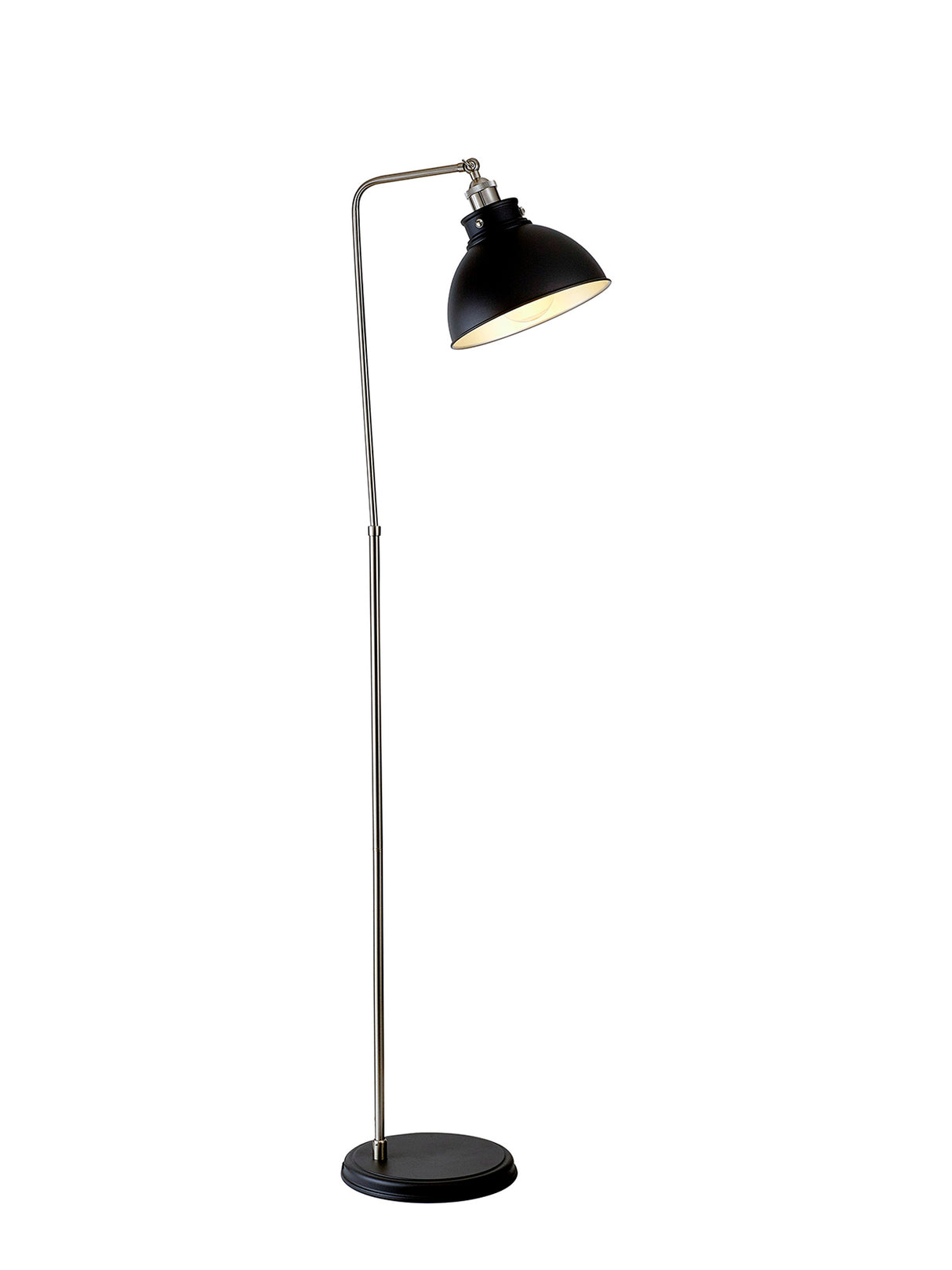 Entwistle Adjustable Floor Lamp, 1 x E27, Graphite / Satin Nickel / Silver