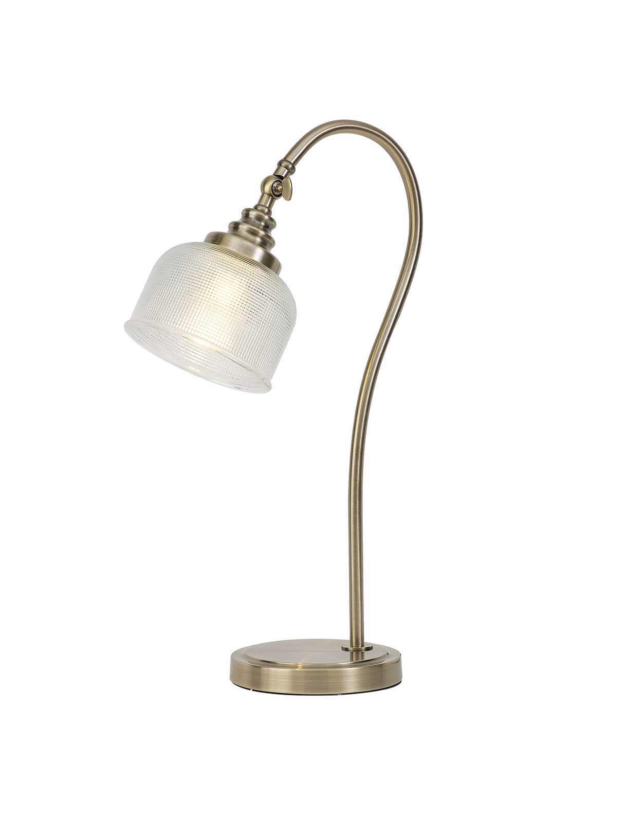 Gray Table Lamp 1 Light E27 Antique Brass / Prismatic Glass