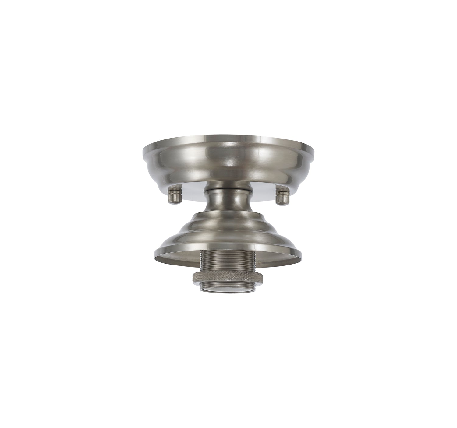 Holloway Flush Ceiling Fitting, 1 x E27, Satin Nickel