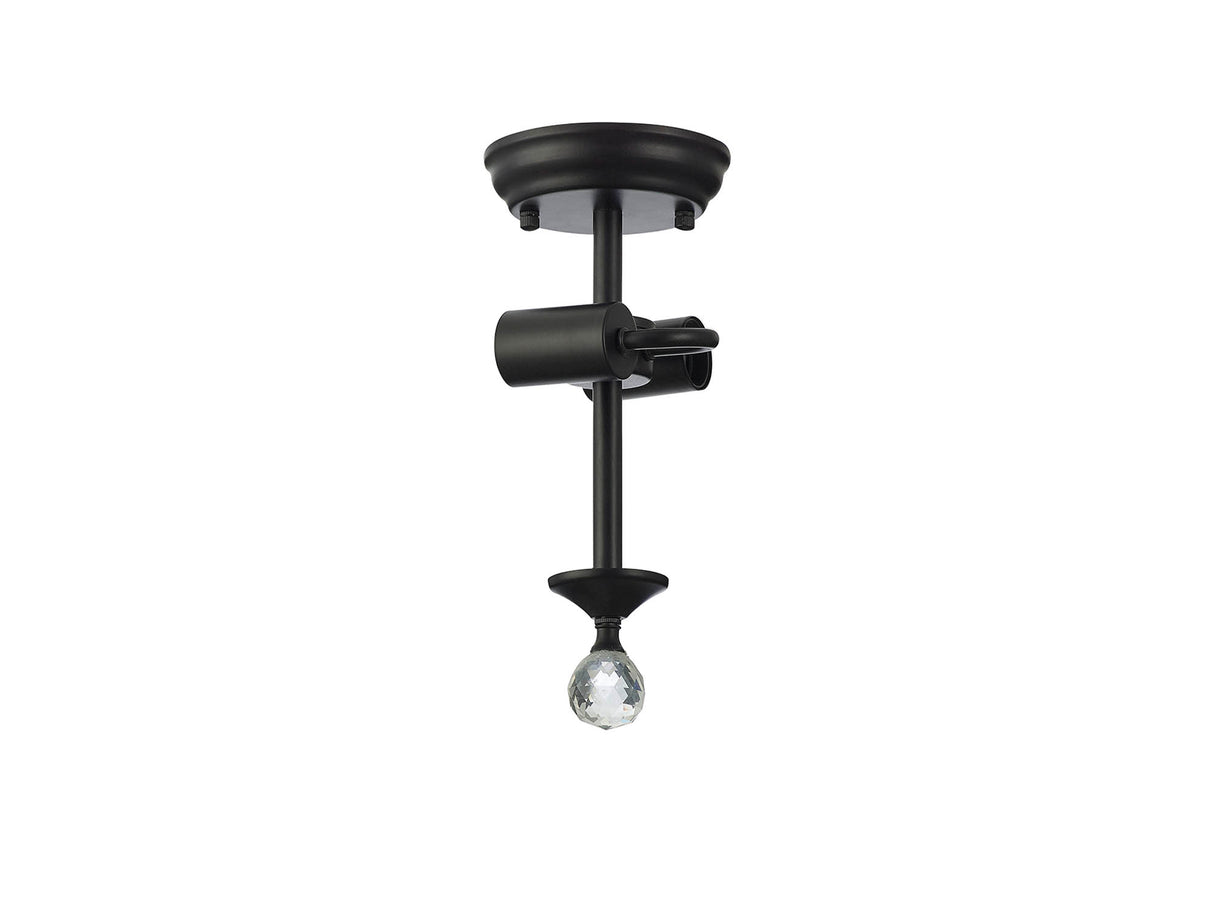 Holloway Semi Flush Ceiling Fitting, 2 x E27, Matt Black