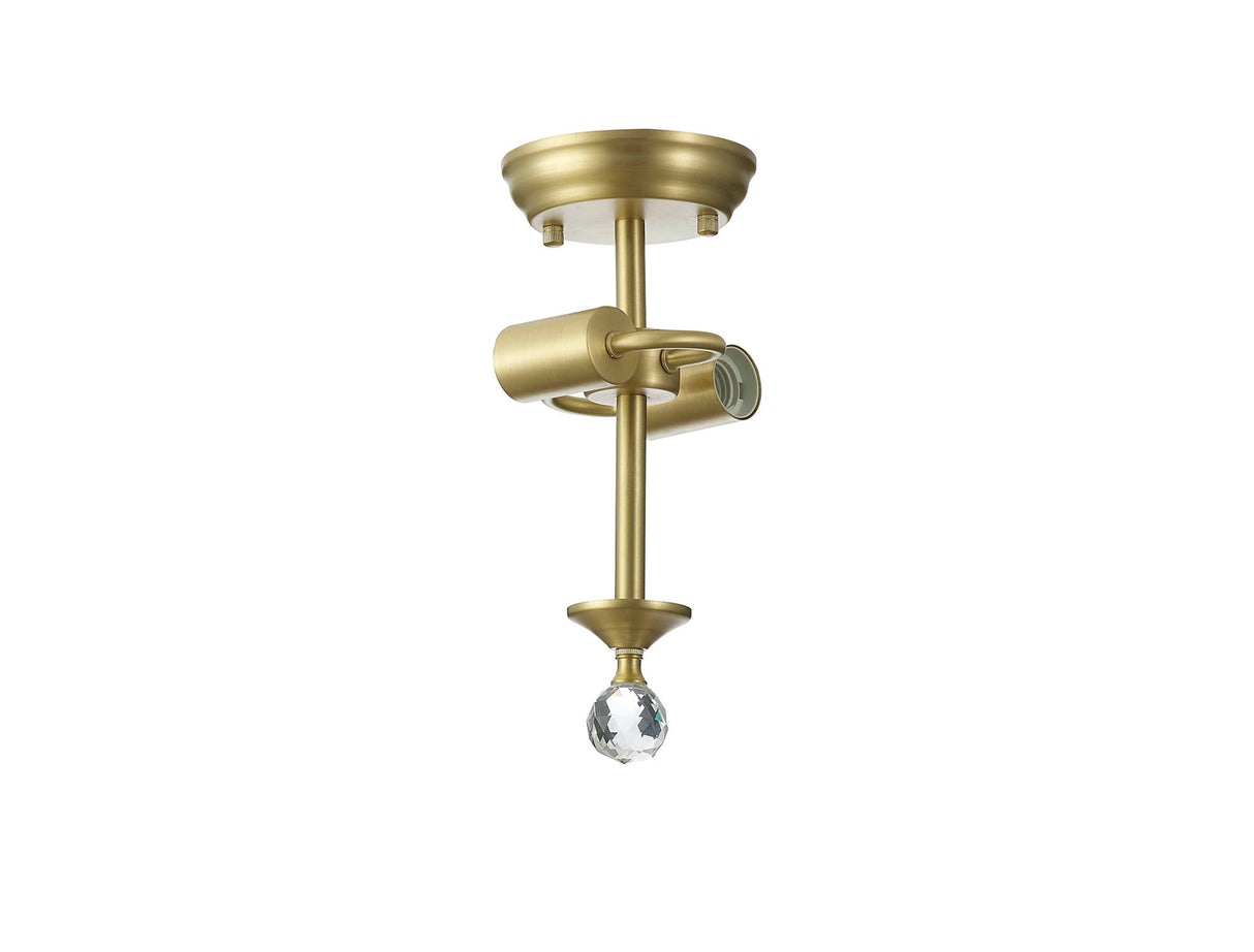 Holloway Semi Flush Ceiling Fitting, 2 x E27, Satin Gold