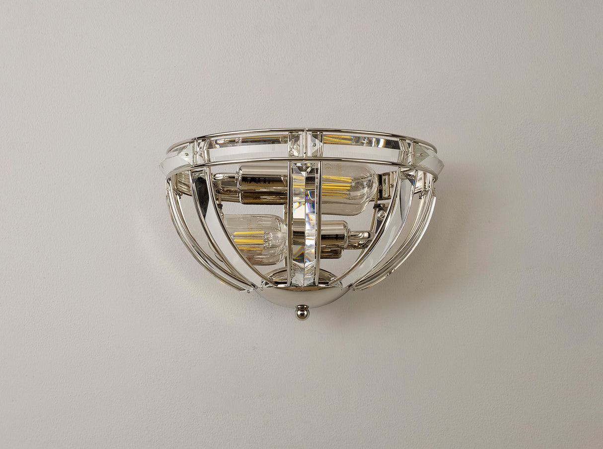 Ellison Wall Light, 2 Light E14, Polished Nickel