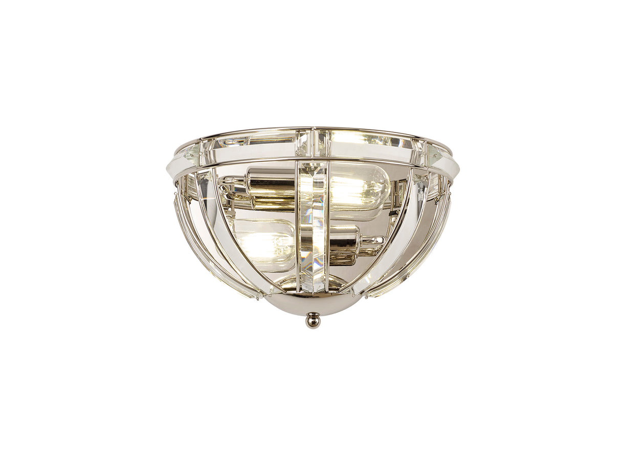 Ellison Wall Light, 2 Light E14, Polished Nickel