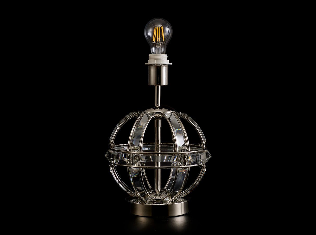 Ellison Round Table Lamp, 1 Light E27, Polished Nickel