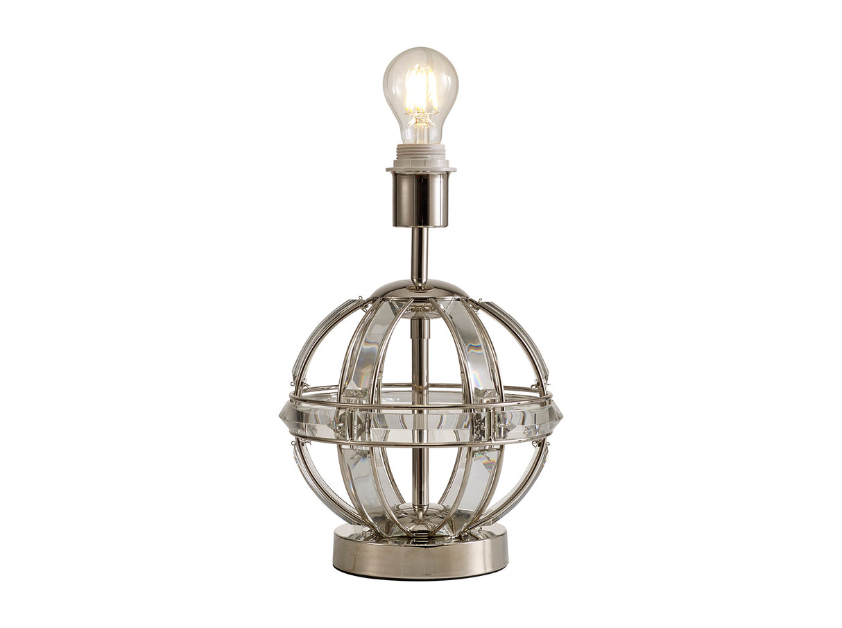 Ellison Round Table Lamp, 1 Light E27, Polished Nickel