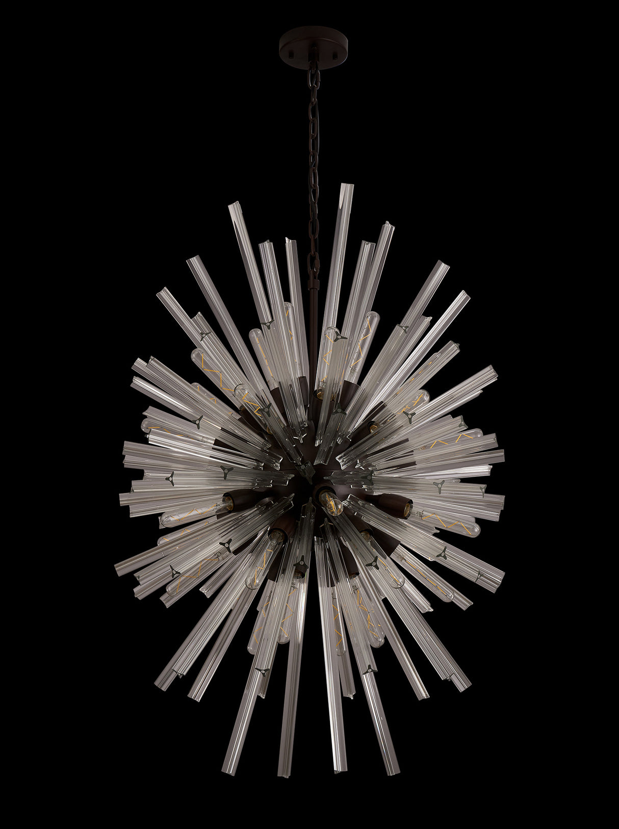 Harris 32 Light E27, Vertical Oval Pendant Brown Oxide / Clear Glass, Item Weight: 22kg