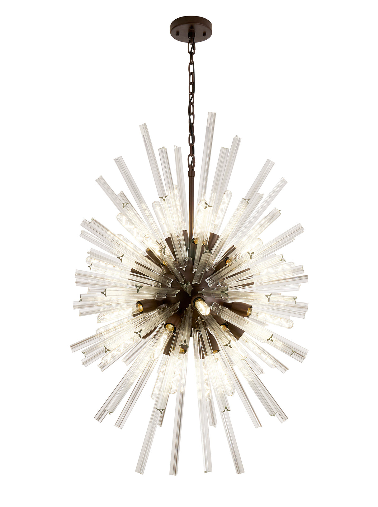 Harris 32 Light E27, Vertical Oval Pendant Brown Oxide / Clear Glass, Item Weight: 22kg