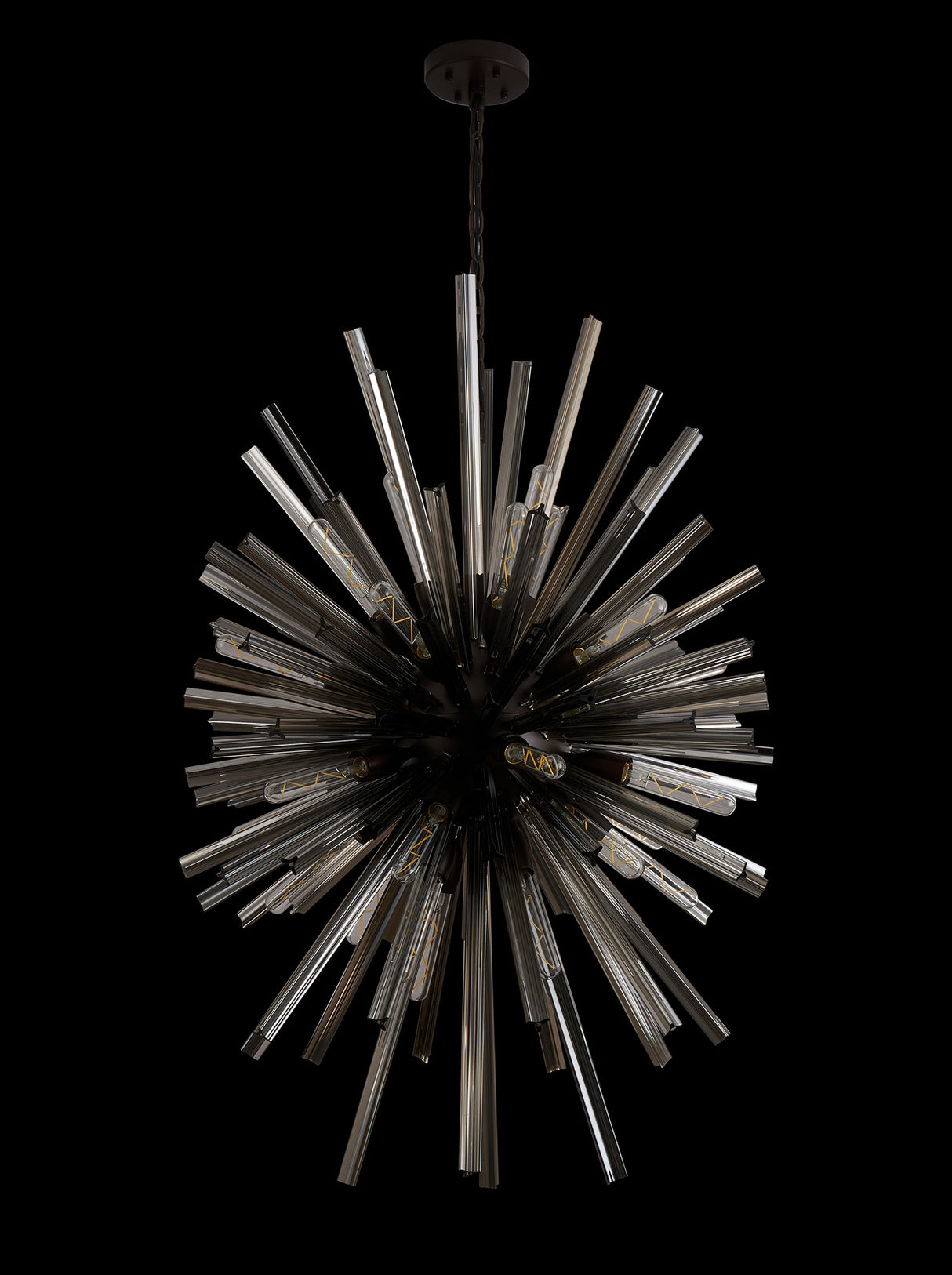 Harris 32 Light E27, Vertical Oval Pendant Brown Oxide / Smoke Glass, Item Weight: 22kg