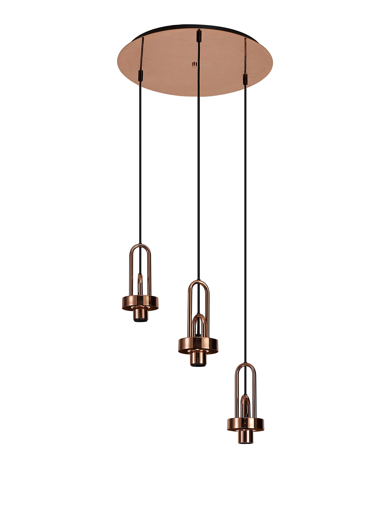 Allardyce 2m Round Suspension Kit, 3 x E27, Copper / Matt Black