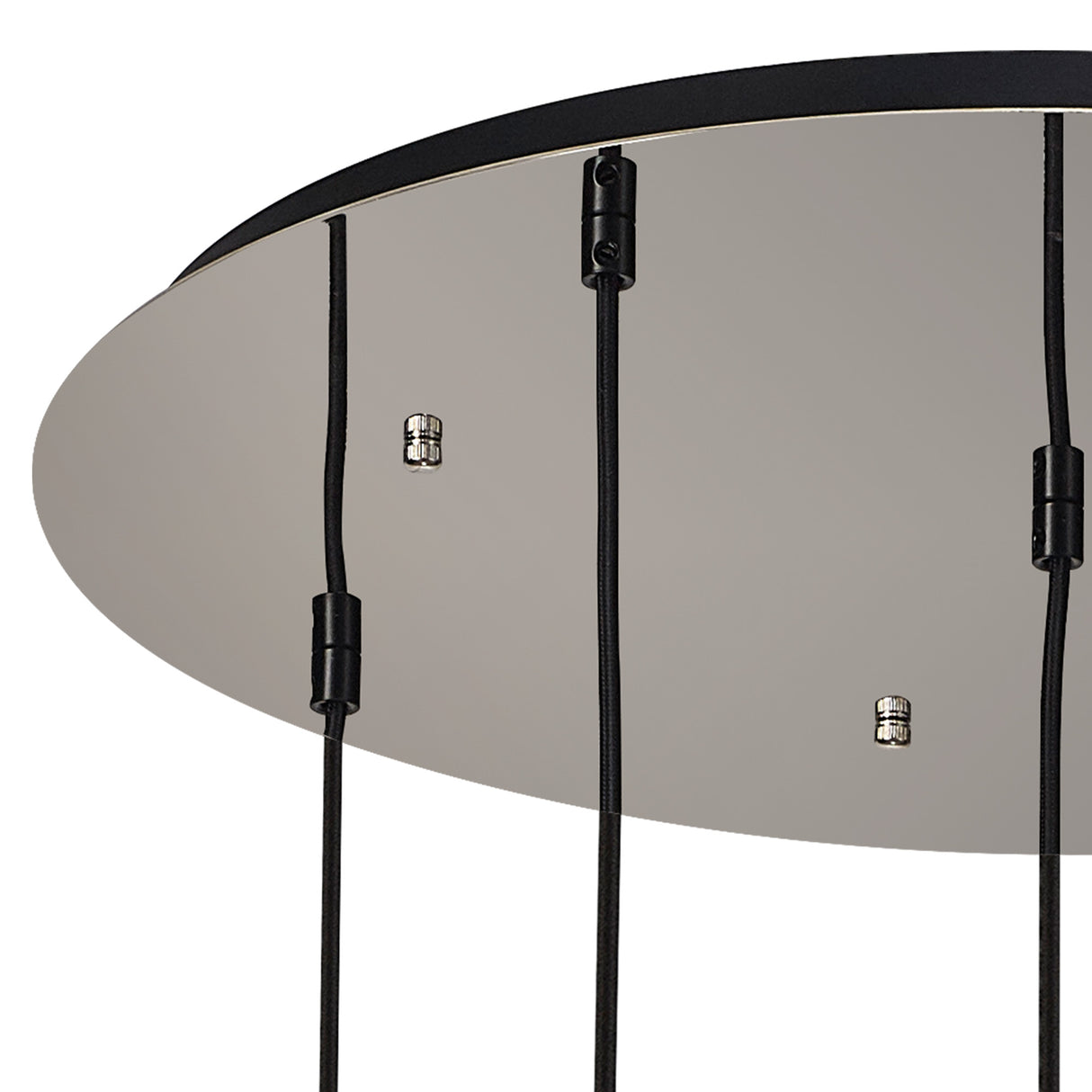 Allardyce 2.5m Round Suspension Kit, 5 x E27, Polished Nickel / Matt Black