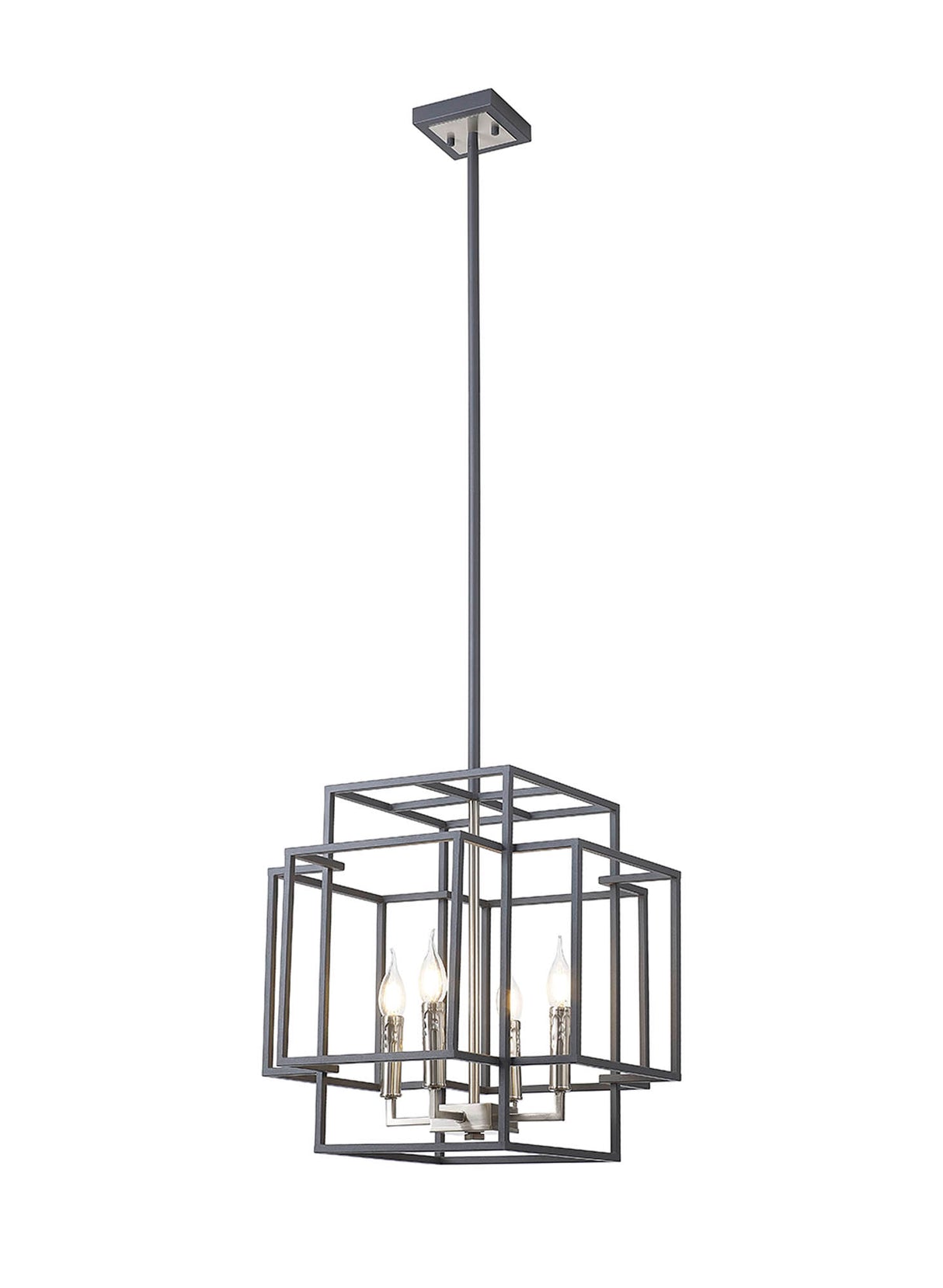 Coton Pendant, 4 x E14, Anthracite / Satin Nickel