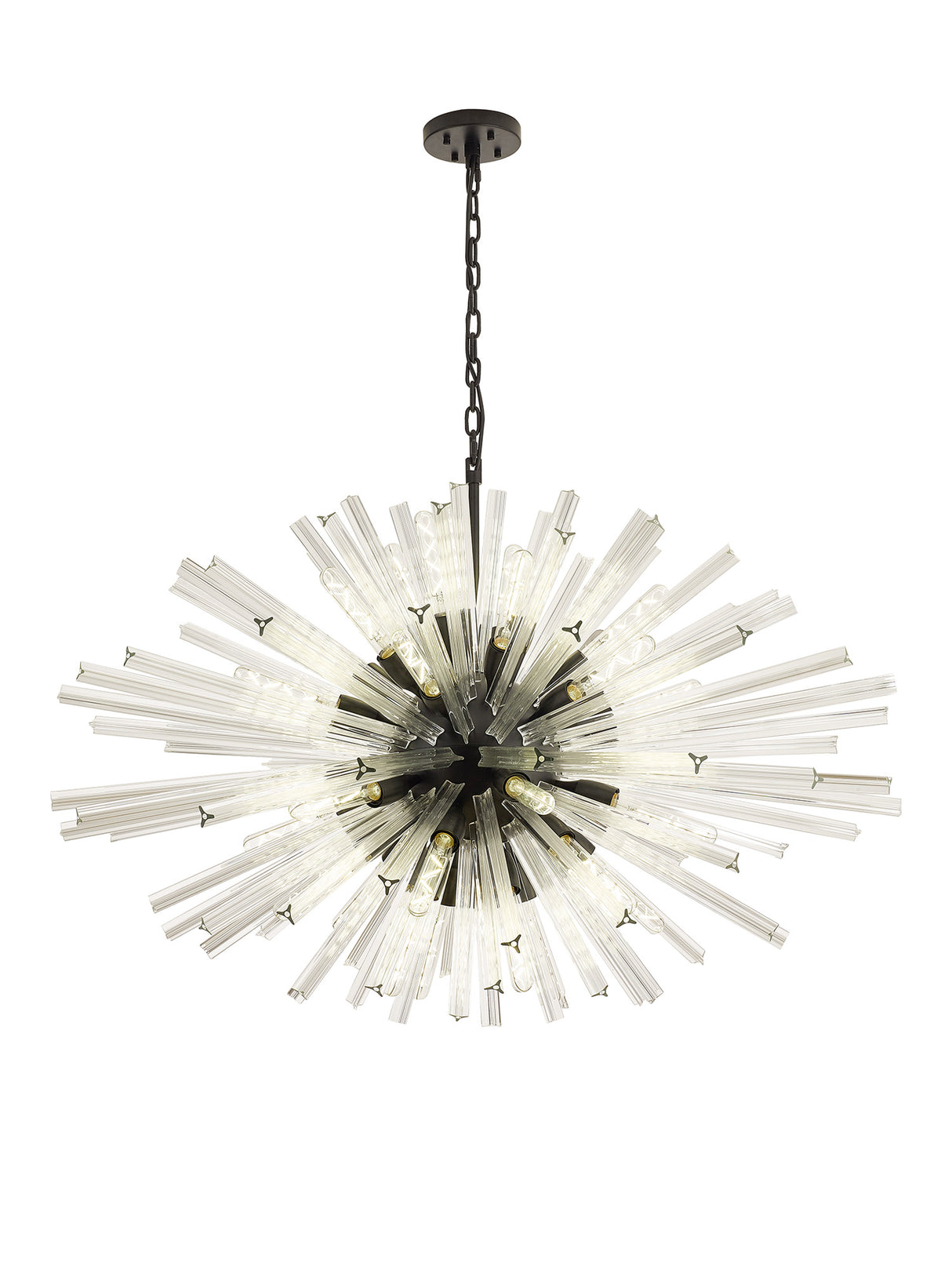 Harris 32 Light E27, Oval Pendant Matt Black / Clear Glass, Item Weight: 25kg