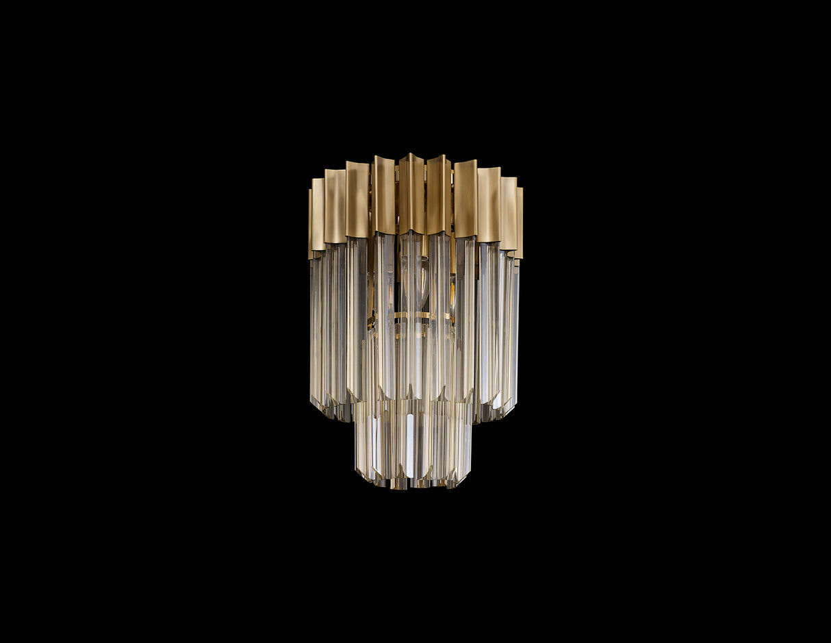 Longhorn 30cm Ceiling Round 3 Light E14, Brass / Cognac Sculpted Glass