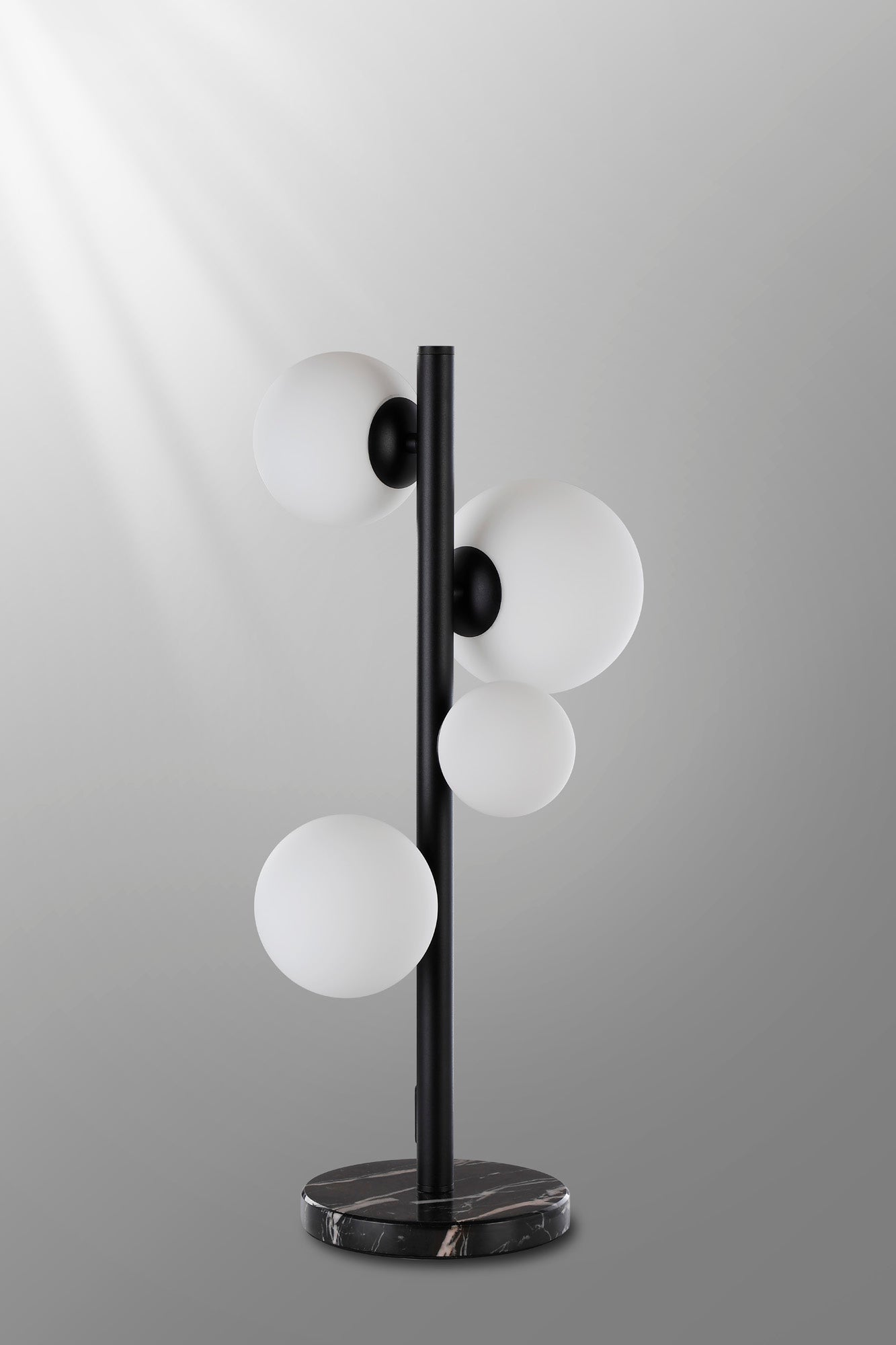 Ferguson Table Lamp, 4 x G9, Satin Black, Opal Glass