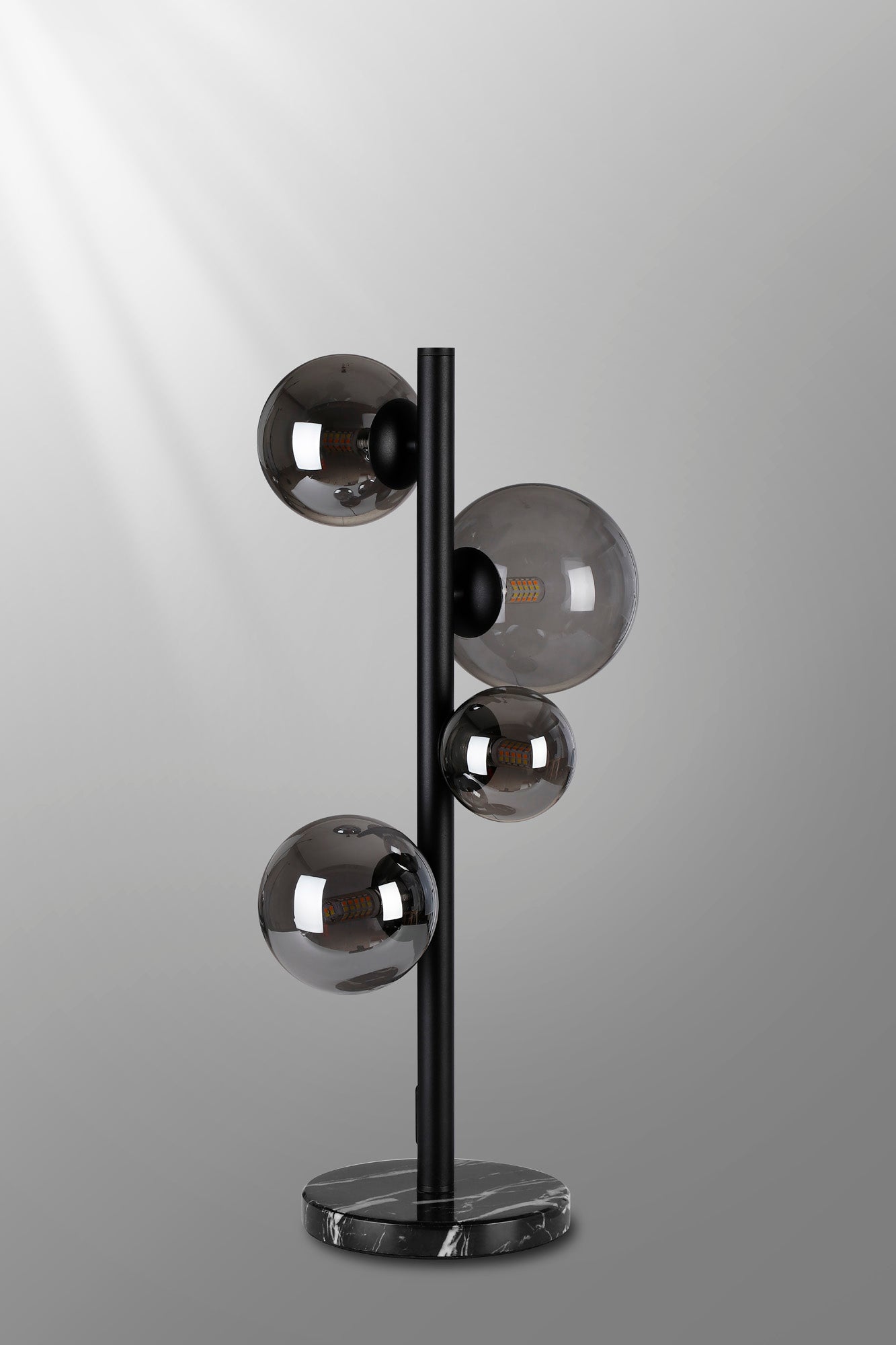 Ferguson Table Lamp, 4 x G9, Satin Black, Smoke Plated Glass