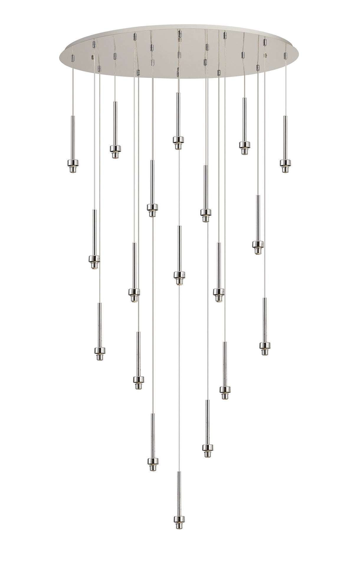 Lathen Polished Chrome 19 Light G9 Universal 2m Oval Multiple Pendant, Suitable For A Vast Selection Of Glass Shades