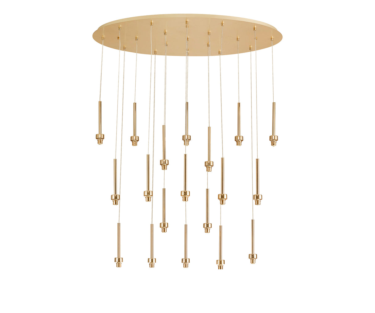 Lathen French Gold 19 Light G9 Universal 2m Oval Multiple Pendant, Suitable For A Vast Selection Of Glass Shades
