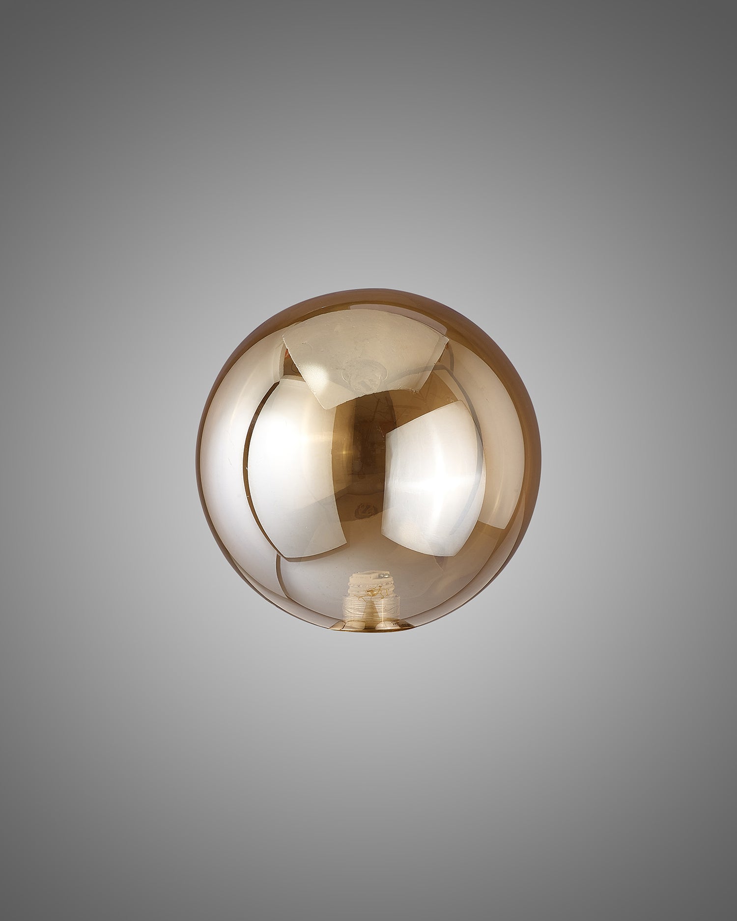 Lathen 150mm Round (J) Amber Plated Globe Glass Shade