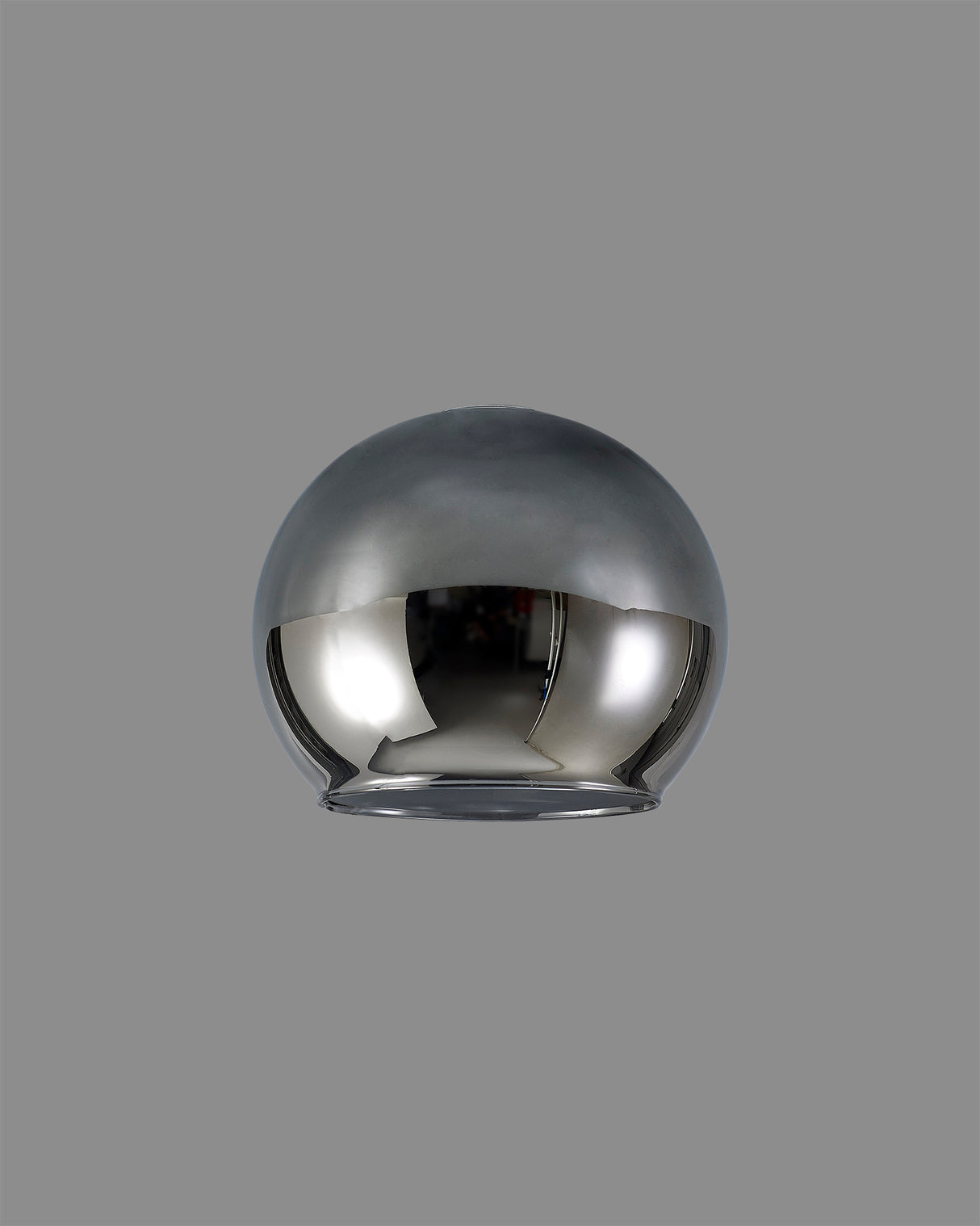 Lathen 140mm Open Mouth (F) Round Smoke Plated Glass Shade