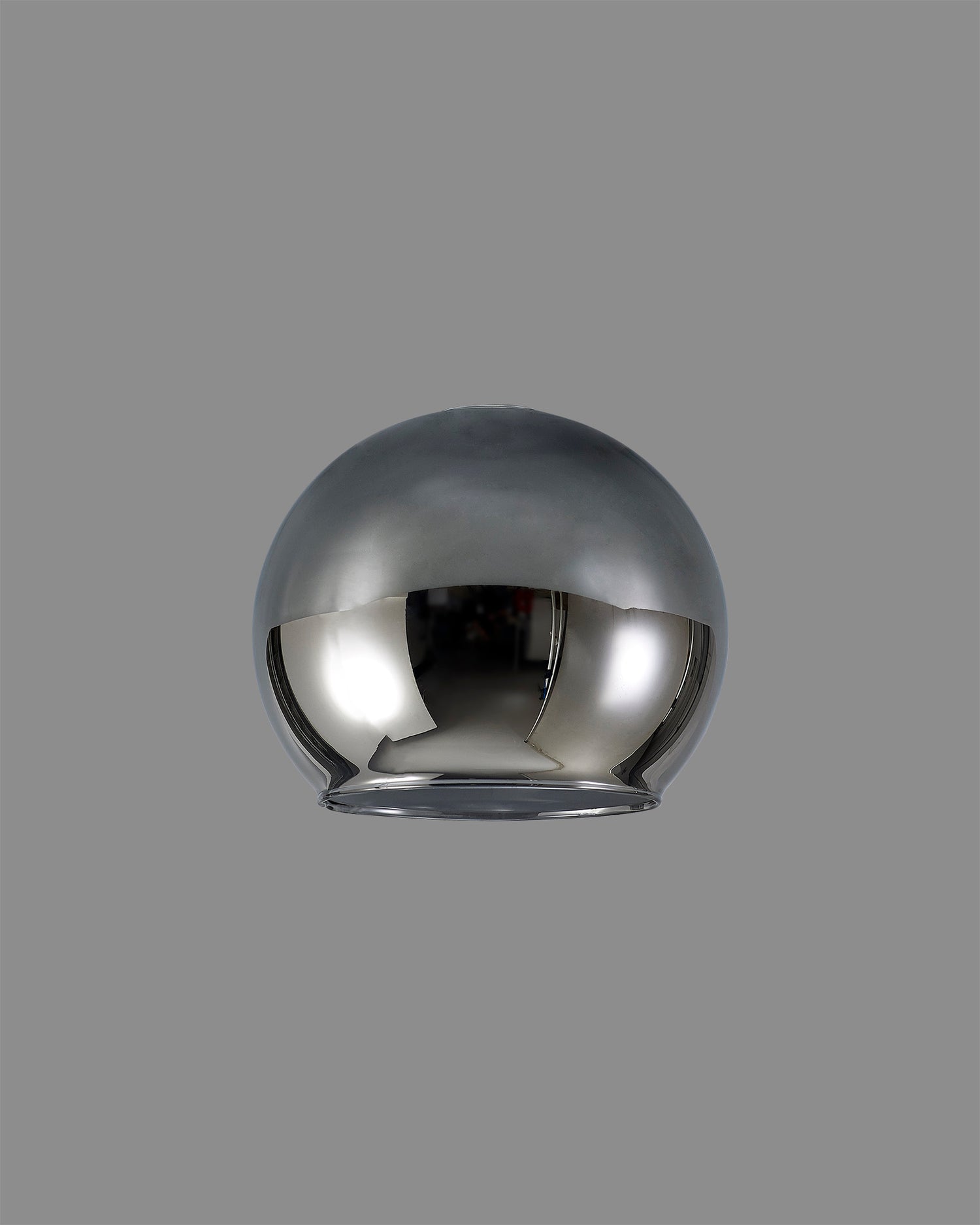 Lathen 140mm Open Mouth (F) Round Smoke Plated Glass Shade