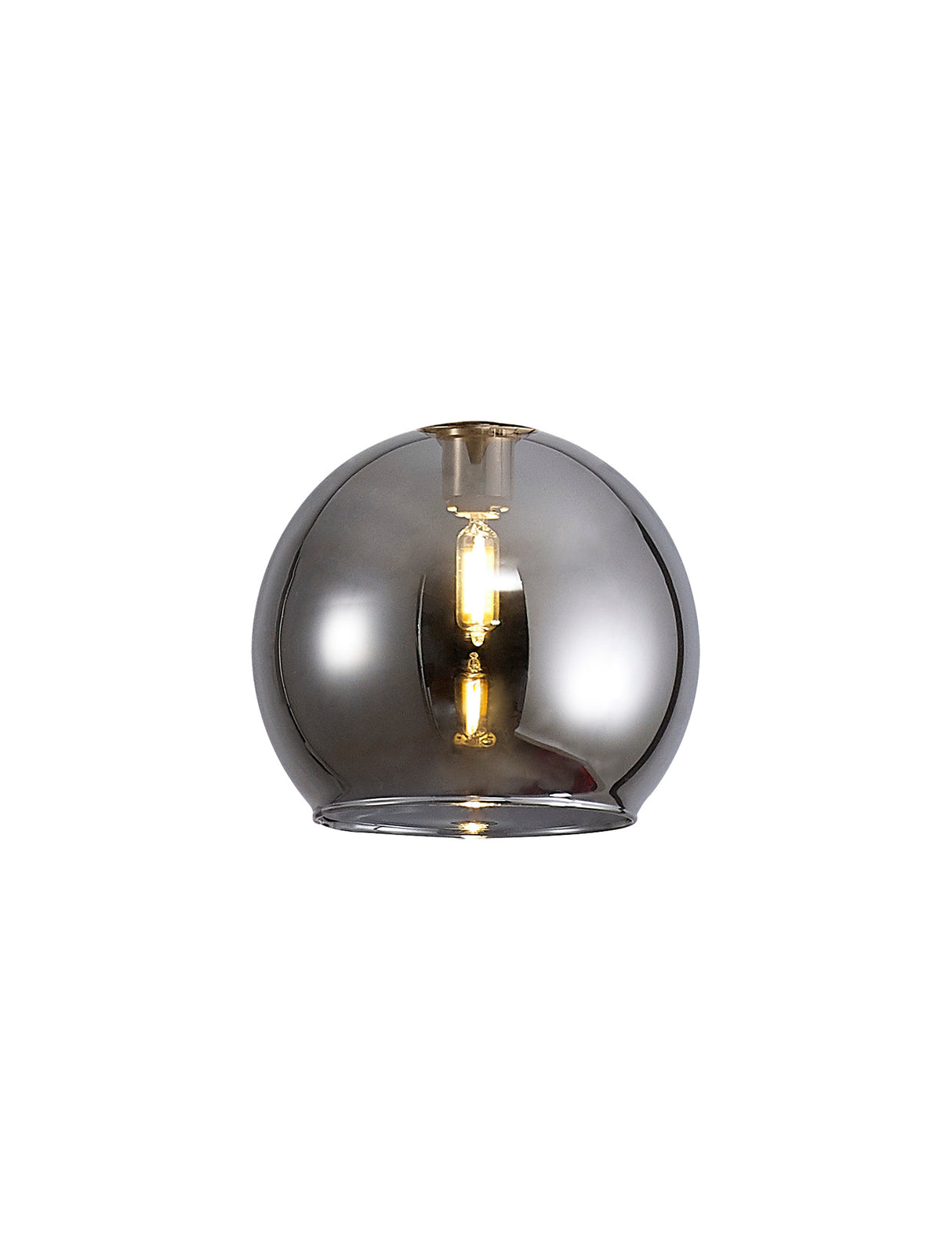 Lathen 140mm Open Mouth (F) Round Smoke Plated Glass Shade