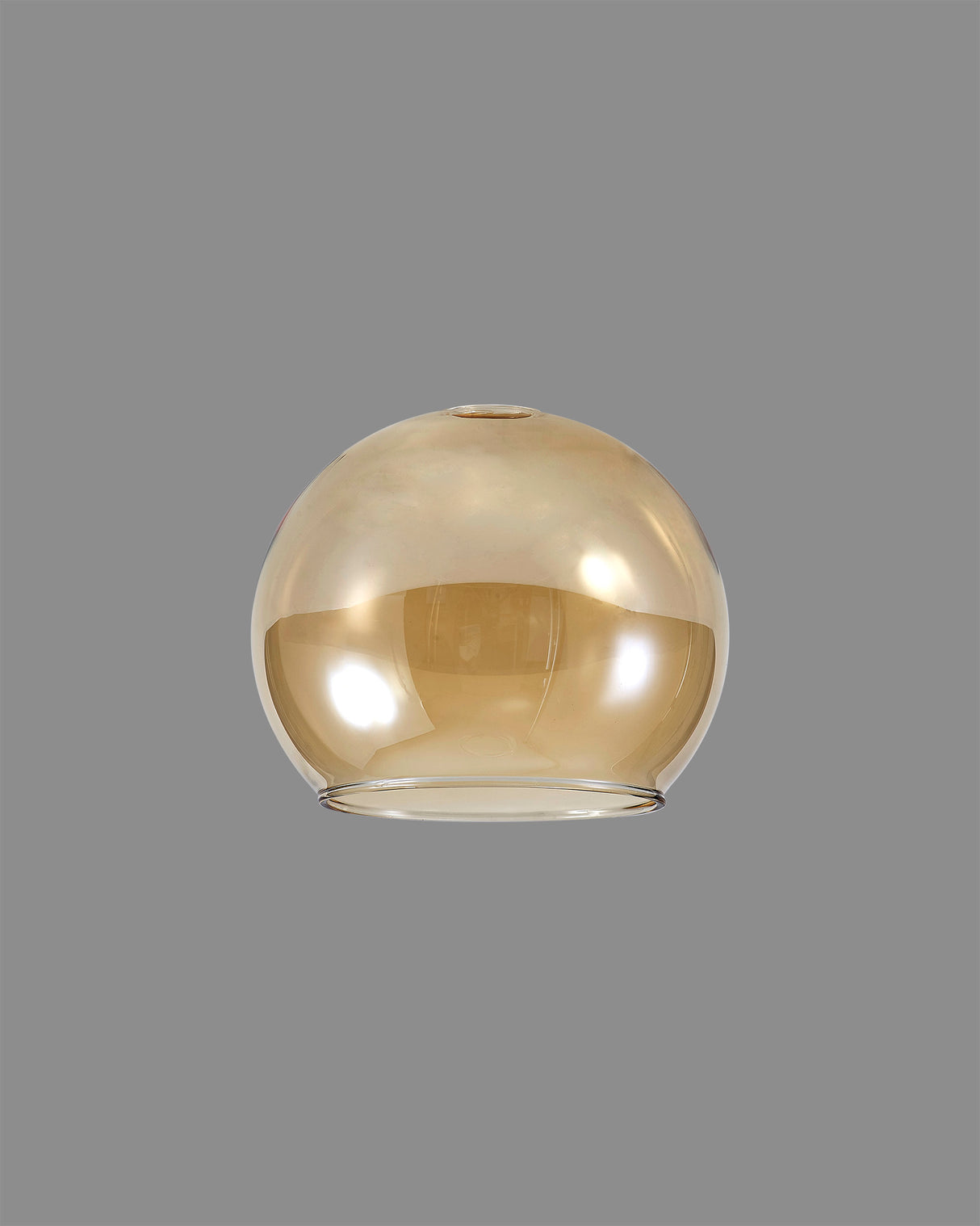 Lathen 140mm Open Mouth (F) Round Amber Plated Globe Glass Shade